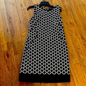 White House Black Market Black and White Sleeveless Dress